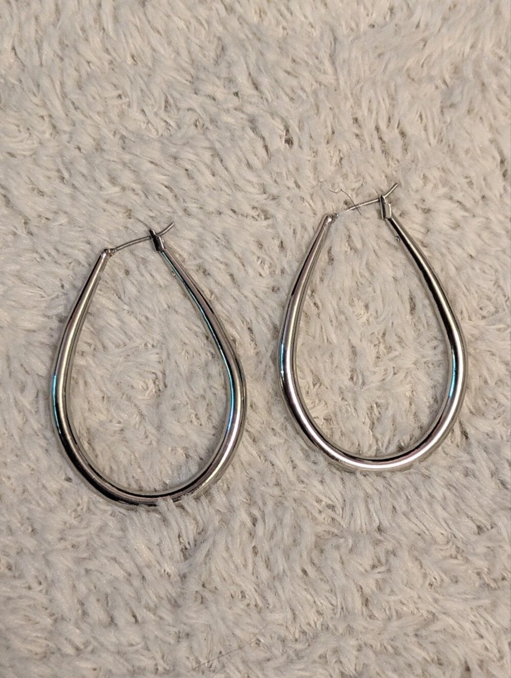 Express Silver Teardrop Hoop Earrings